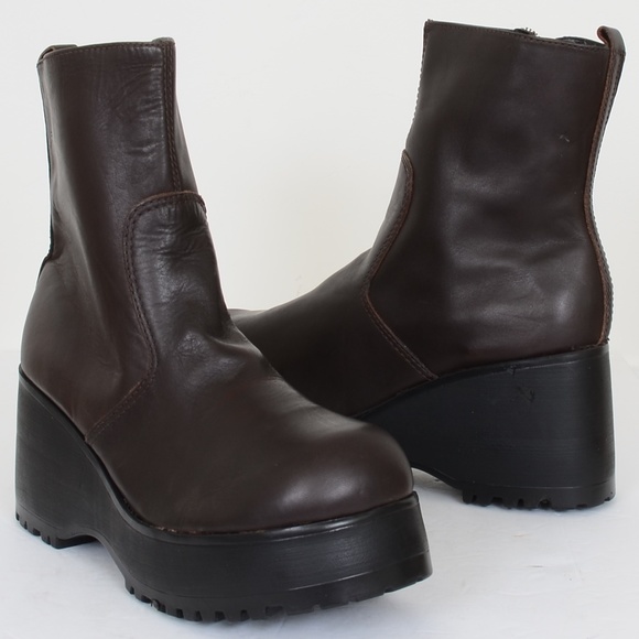 Steve Madden Shoes - Steve Madden Irene Leather Platform Wedge Women's 10 Boots Booties NEW OLD STOCK